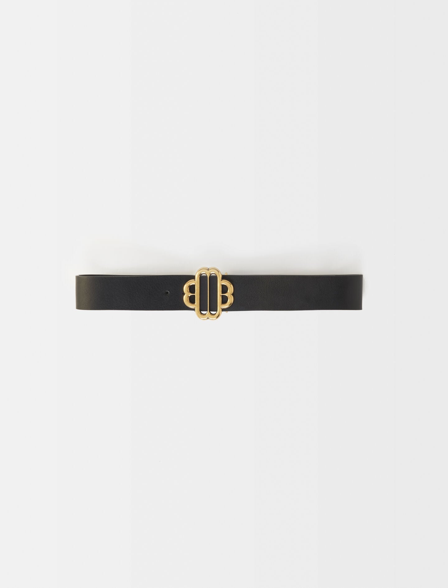 Black featured-leatherbeltwithcloverlogo