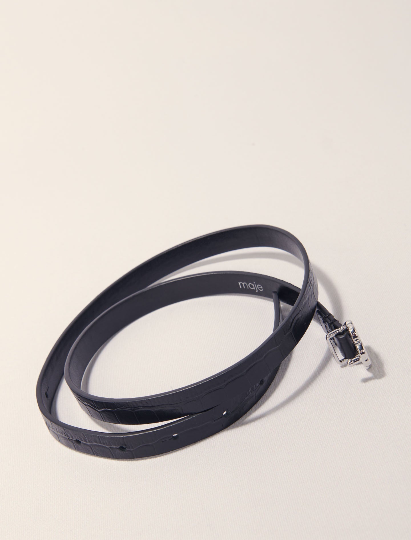 Black-Slim Clover Belt