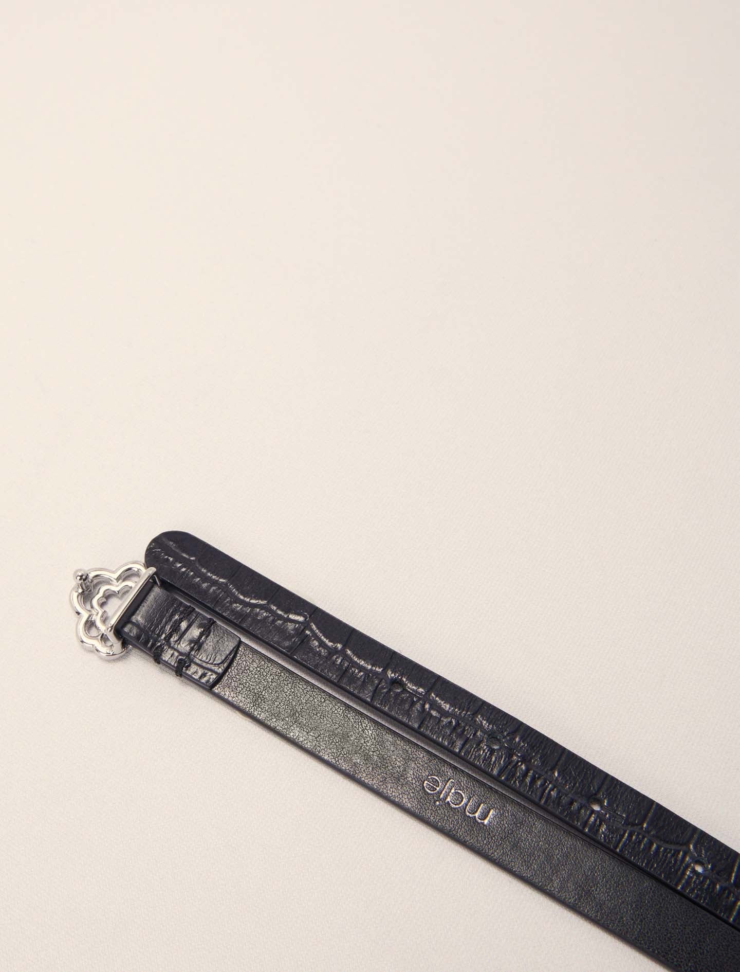 Black-Slim Clover Belt