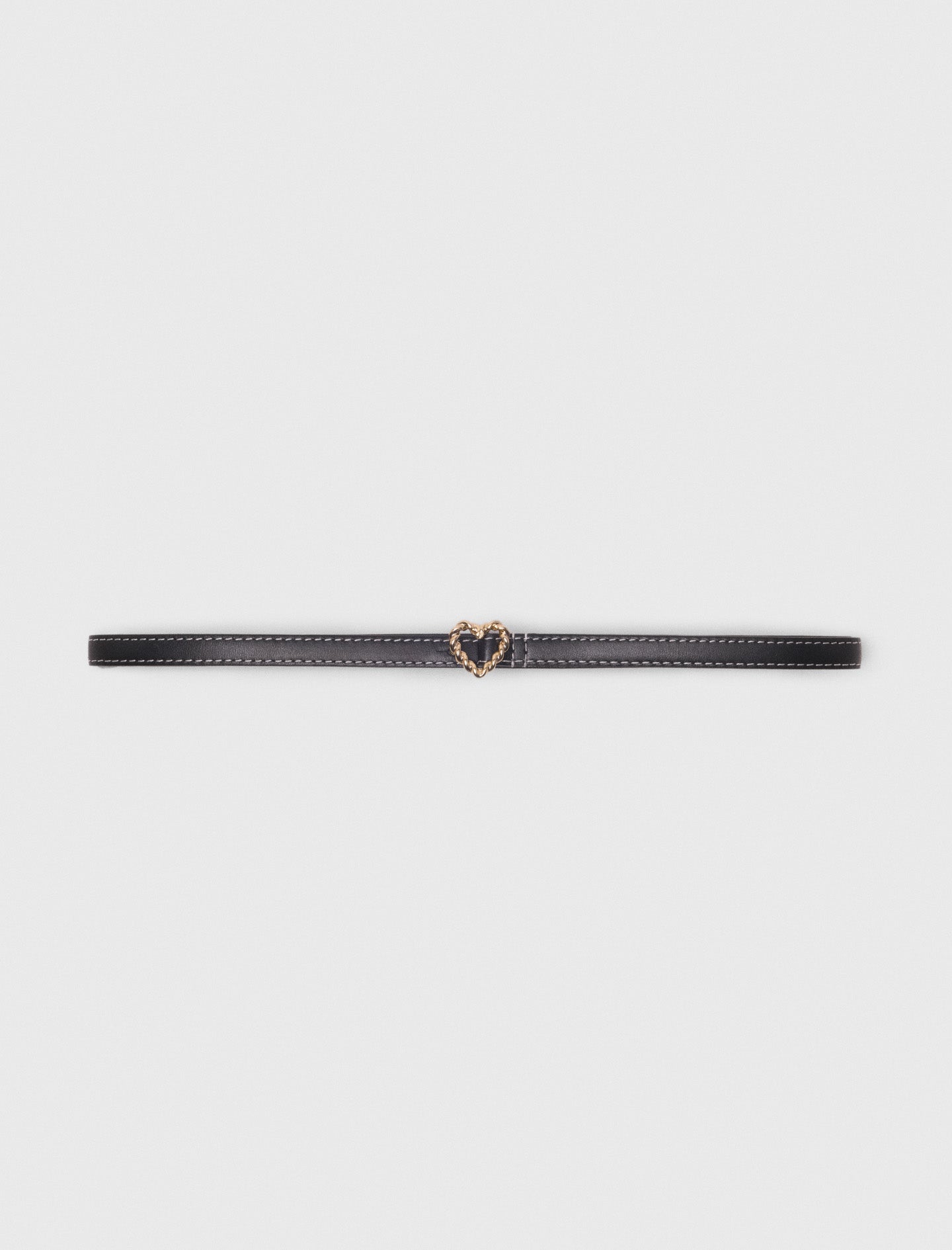Slim heart belt Black