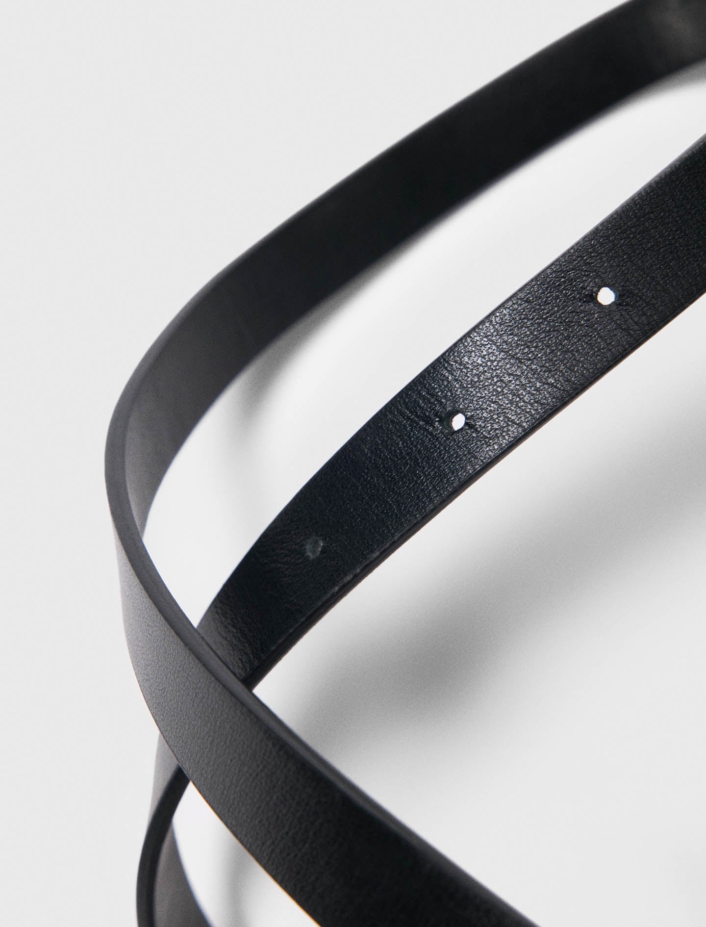 Slim belt with diamanté buckle Black