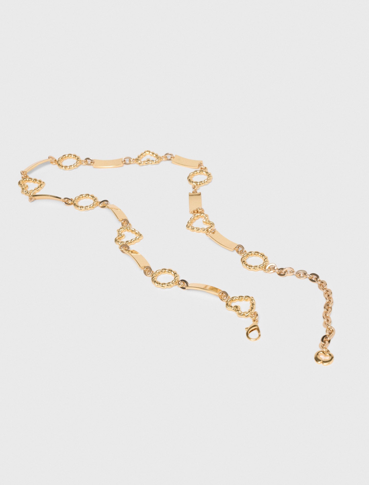 Twisted gold chain belt Gold