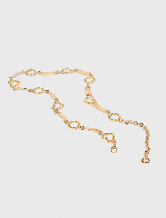 Twisted gold chain belt Gold