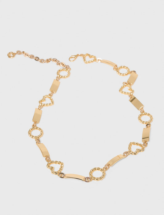 Twisted gold chain belt Gold