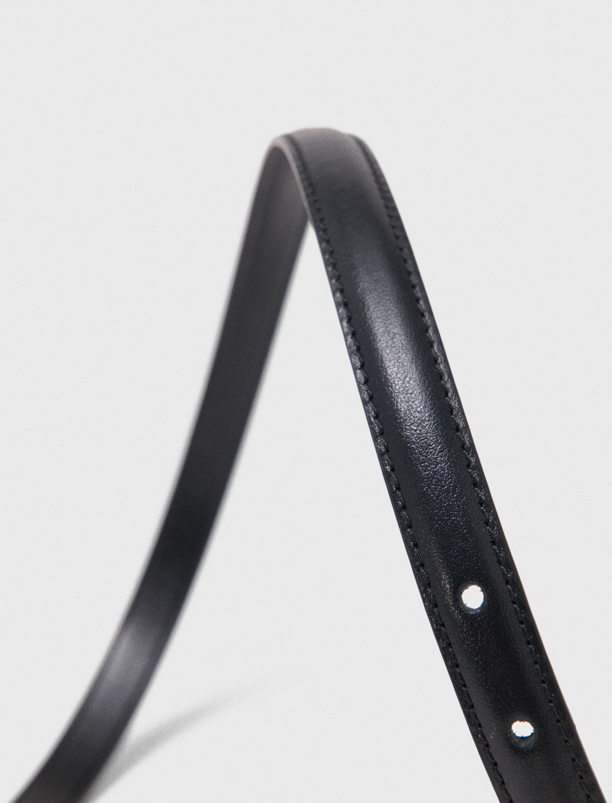 Slim leather belt Black