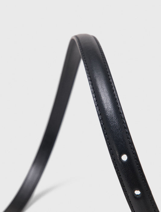 Slim leather belt Black