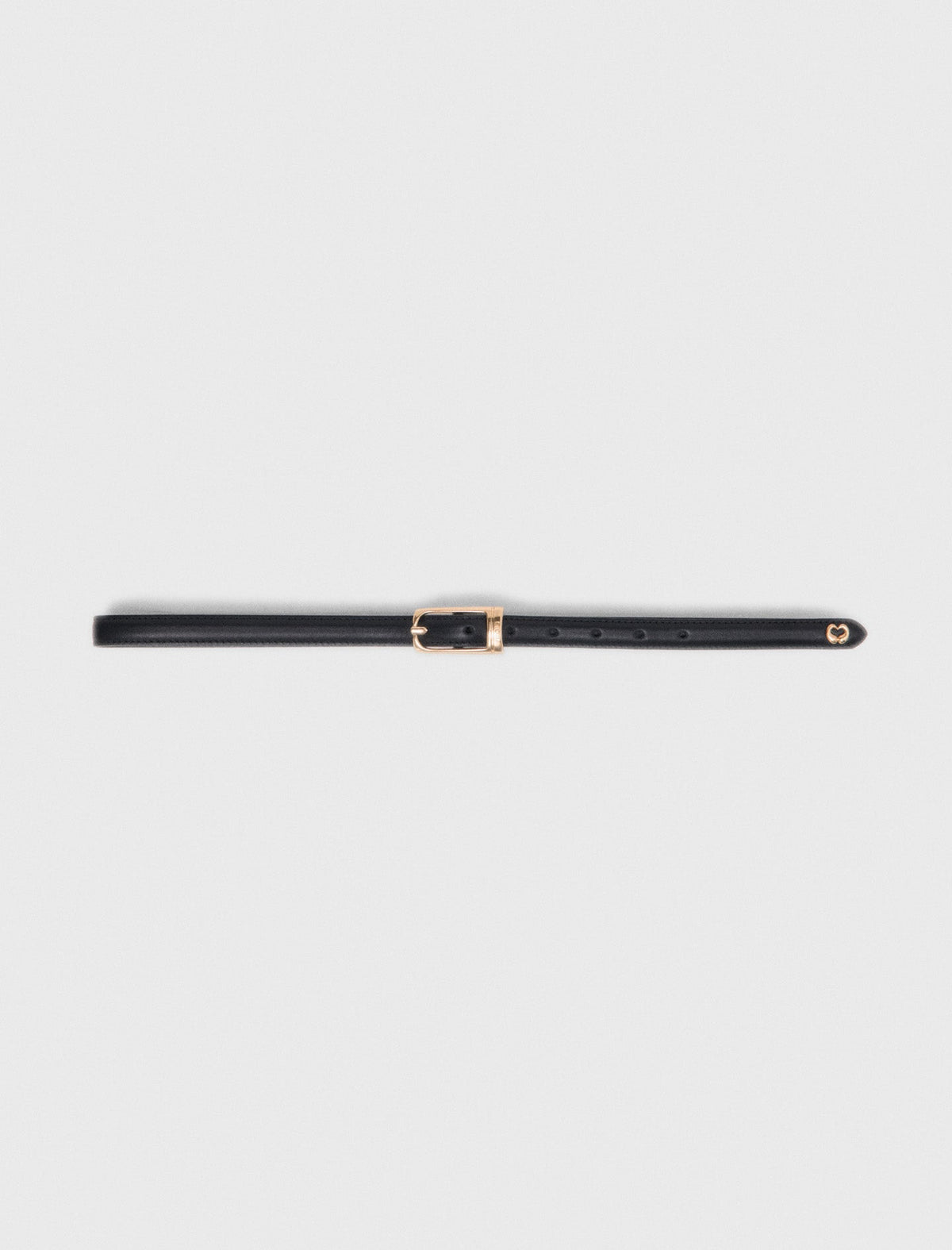 Slim leather belt Black