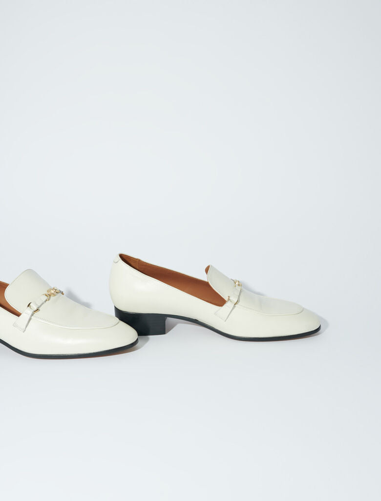 Ecru  -Leather loafers