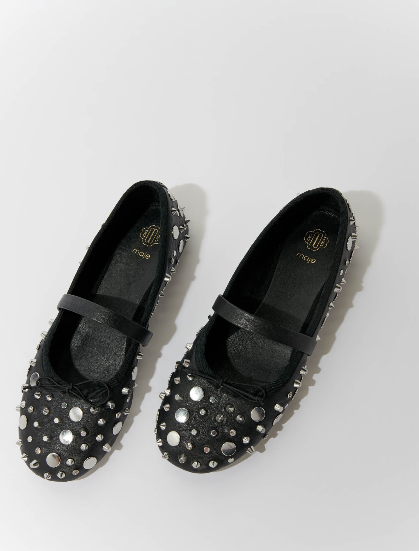 Black  -studded ballet flats