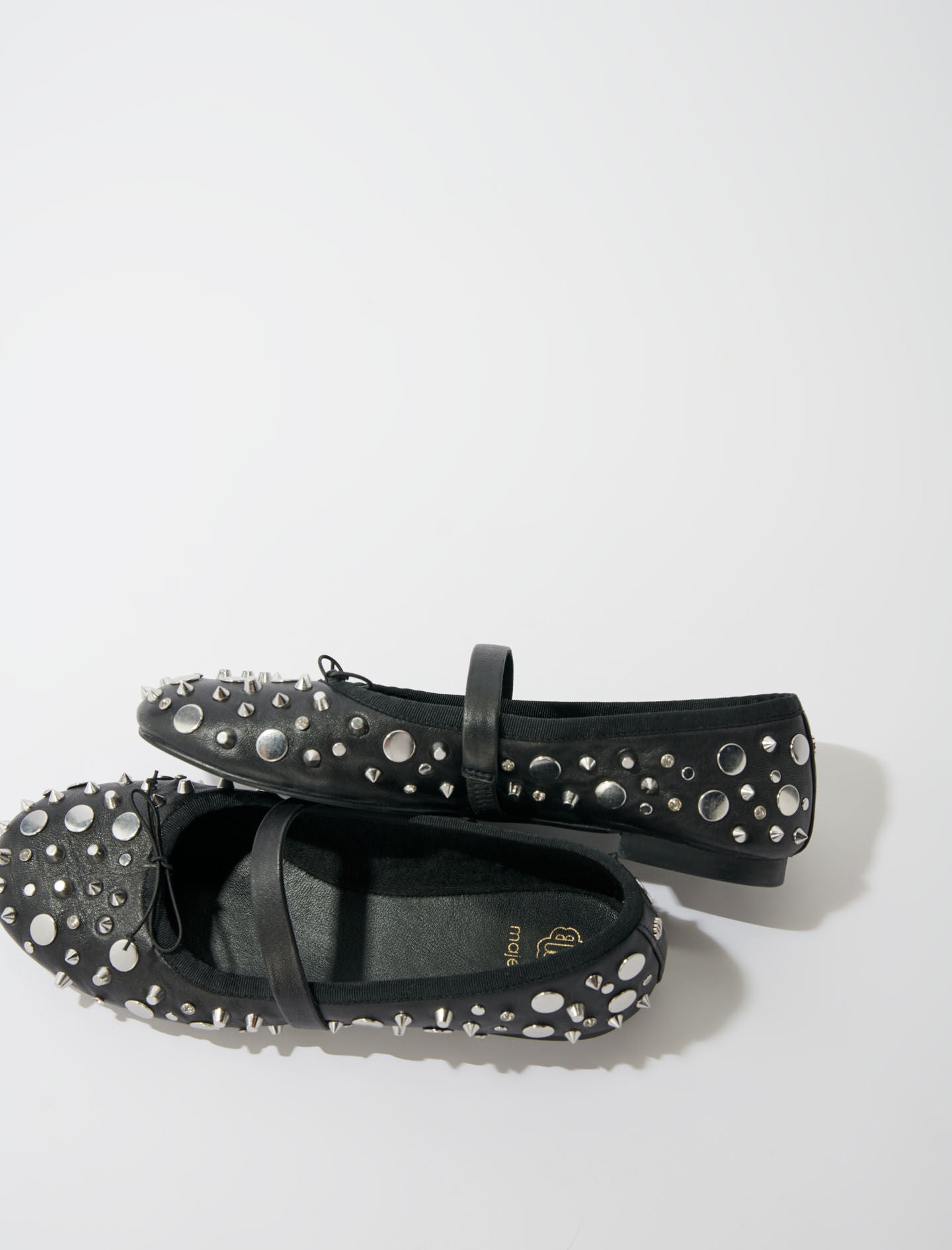 Black  -studded ballet flats