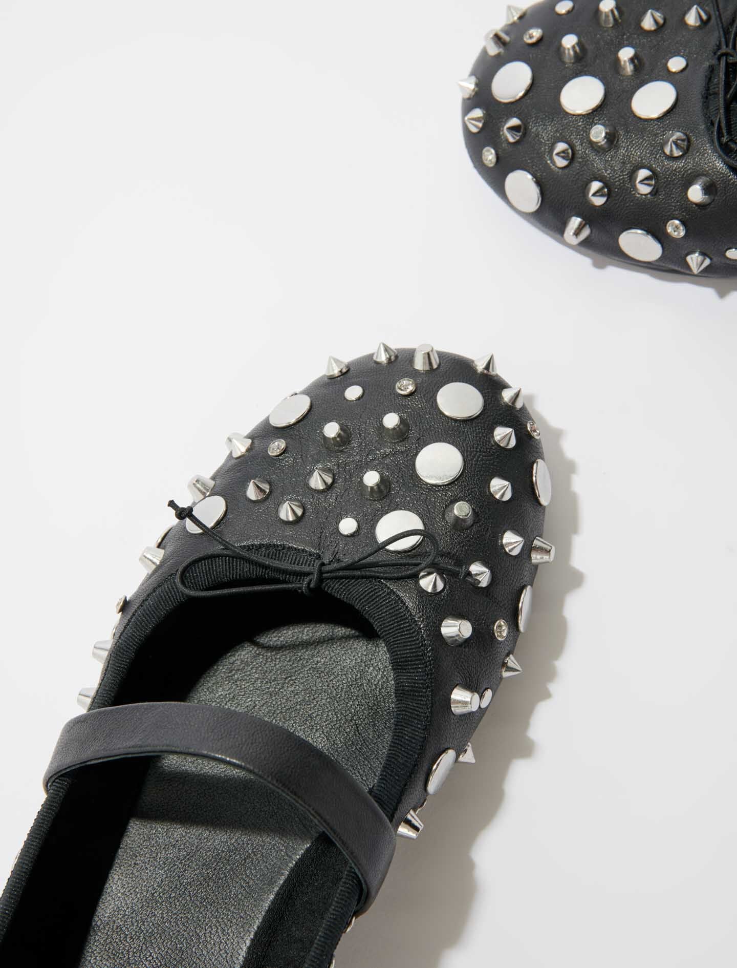 Black  -studded ballet flats