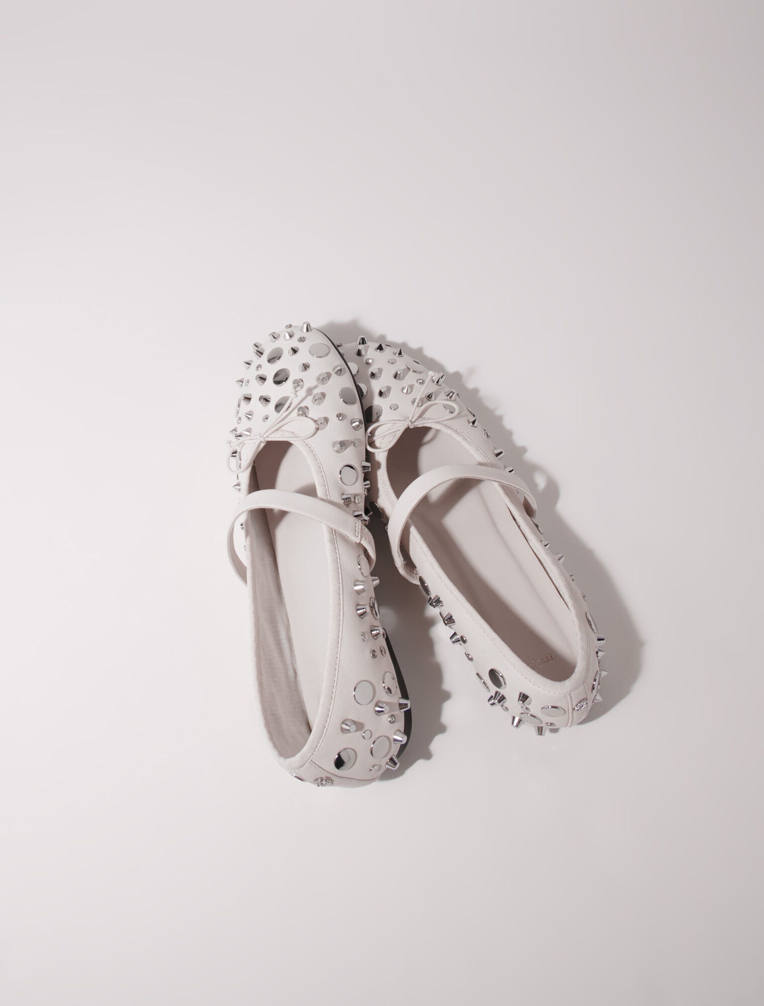 Vanilla Ecru  -Studded ballet flats