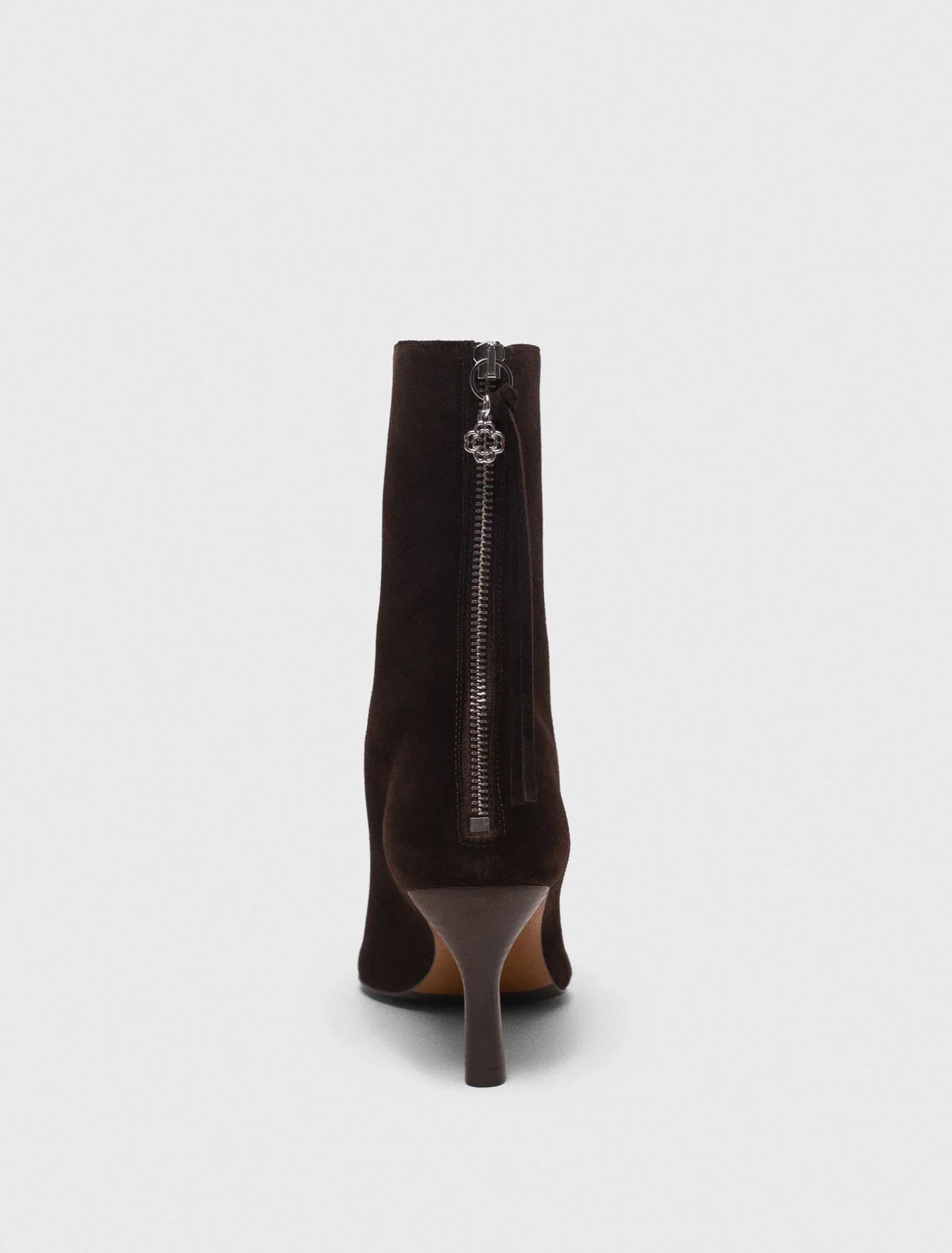 Zipped suede ankle boots