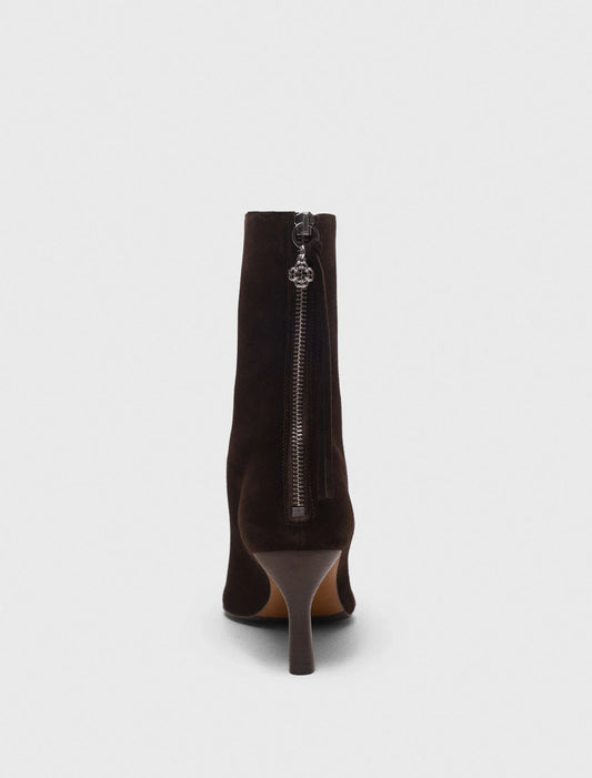 Zipped suede ankle boots