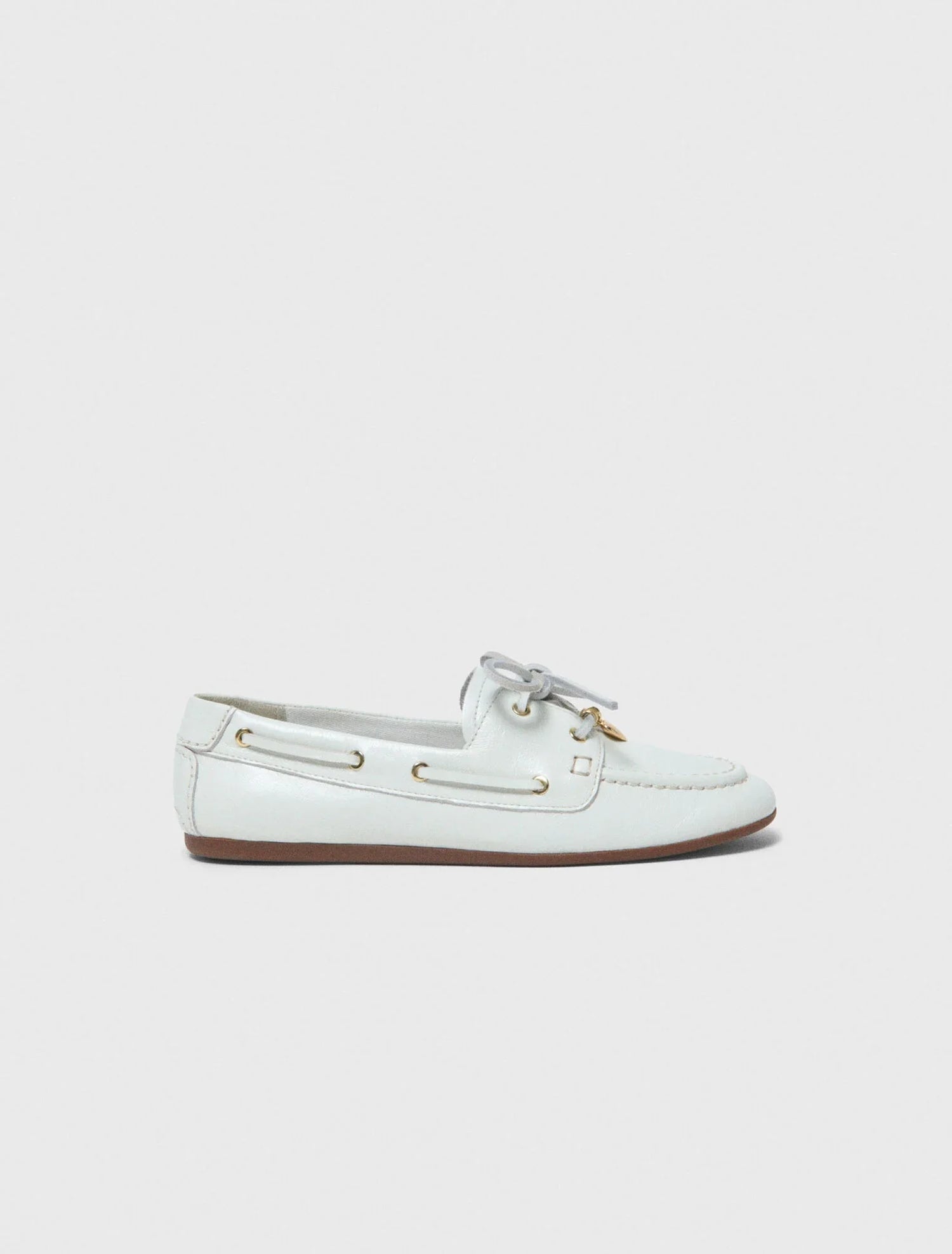 Leather Boat Shoes White