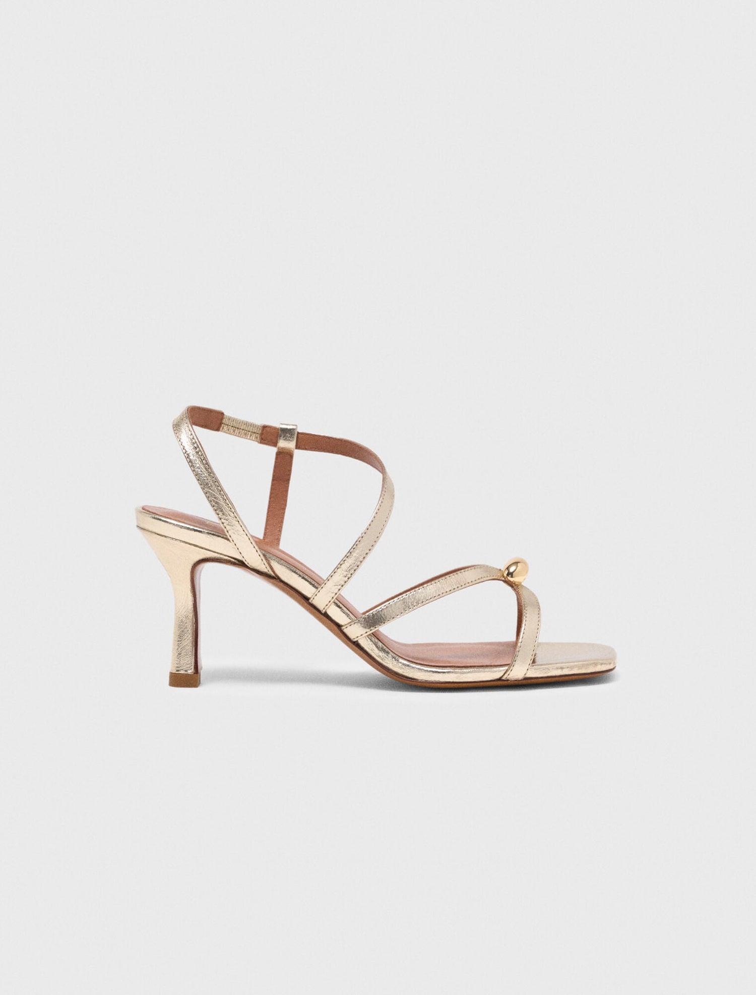 Metallic Multi-Strap Sandals Light Gold