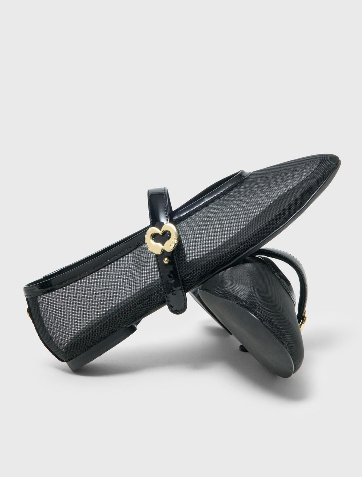 Mesh Ballet Flats Black
