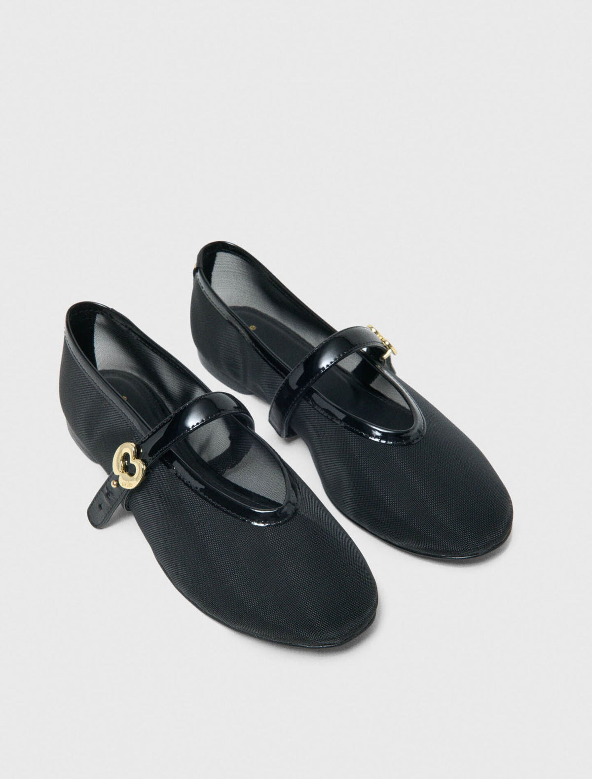 Mesh Ballet Flats Black