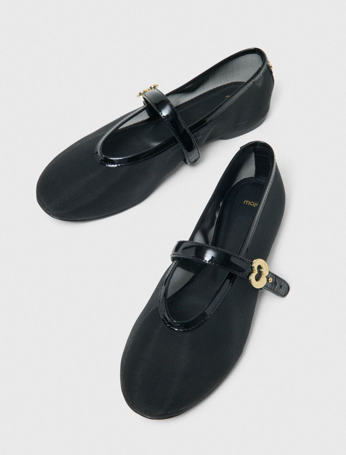 Mesh Ballet Flats Black