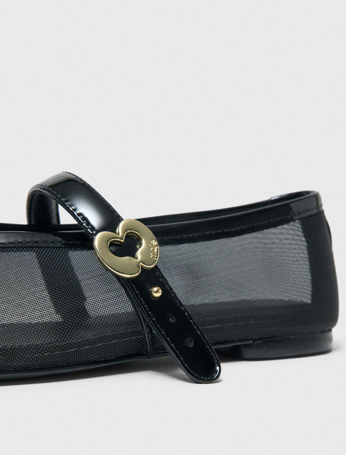 Mesh Ballet Flats Black