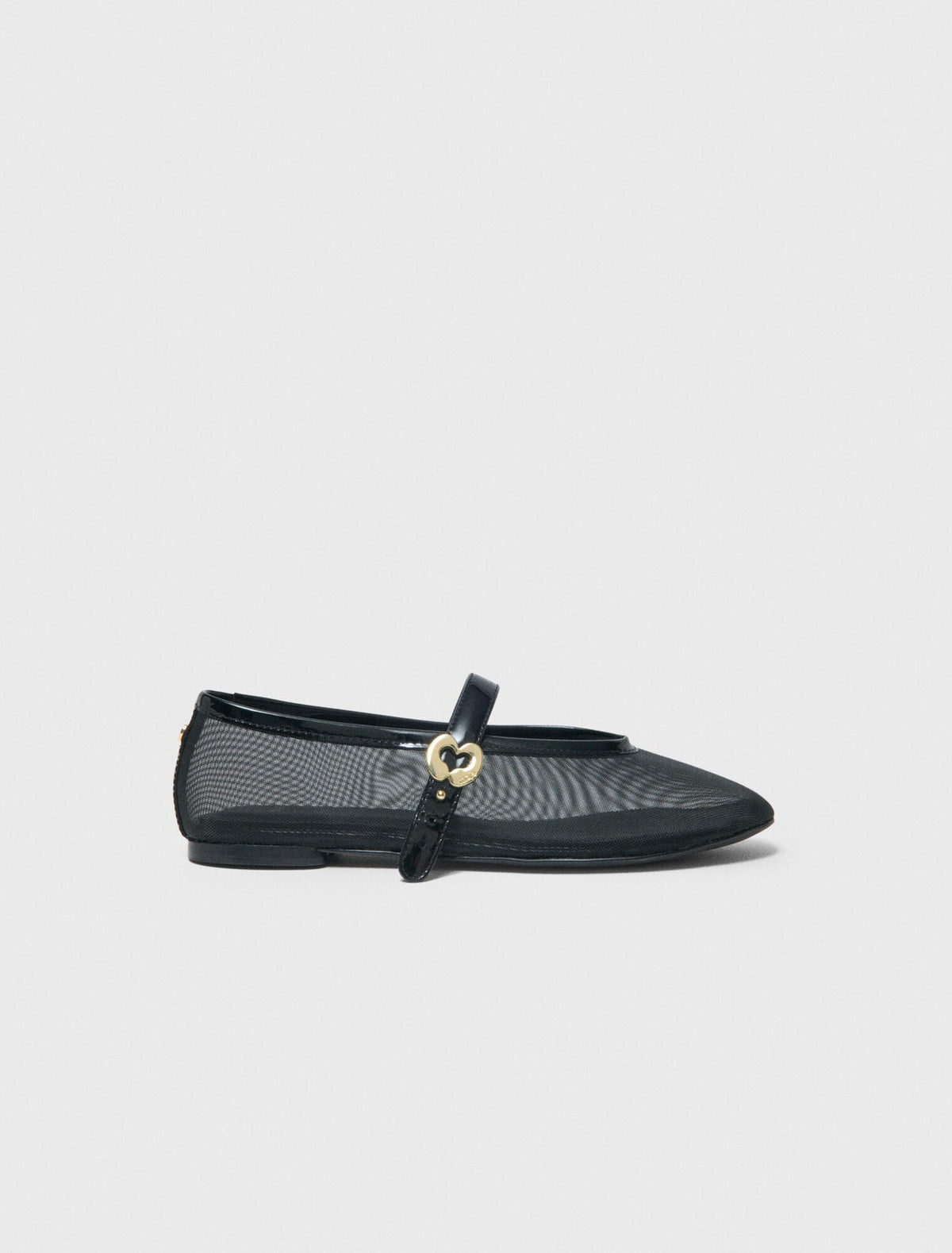 Mesh Ballet Flats Black