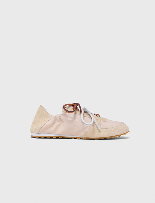 Multi-lace nylon trainers White