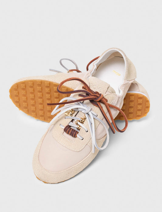 Multi-lace nylon trainers White
