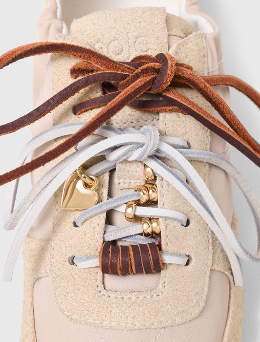Multi-lace nylon trainers White