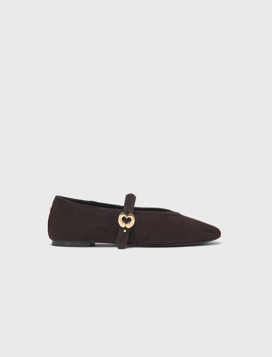 Suede ballet flats Brown