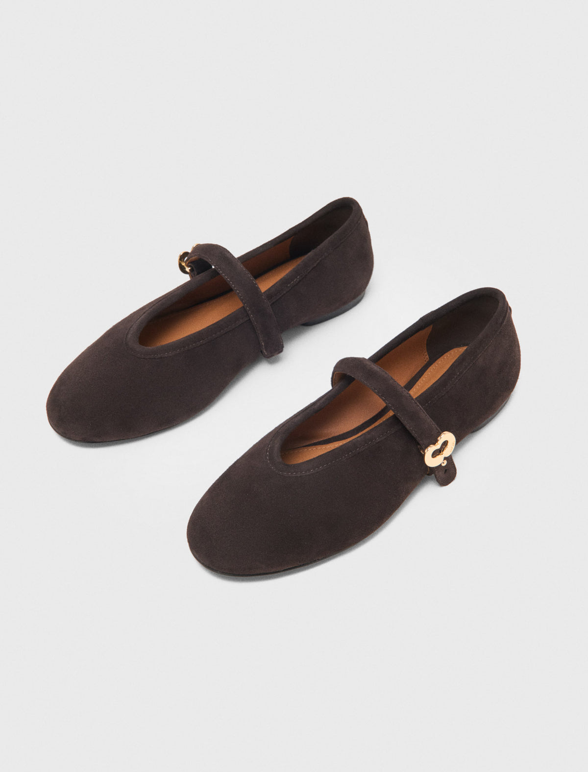 Suede ballet flats Brown