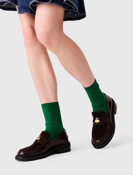 Leather and suede loafers Dark Brown