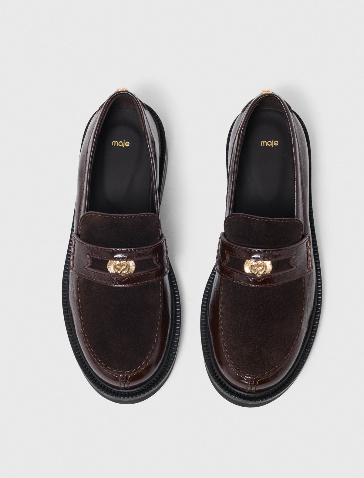 Leather and suede loafers Dark Brown