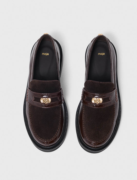 Leather and suede loafers Dark Brown