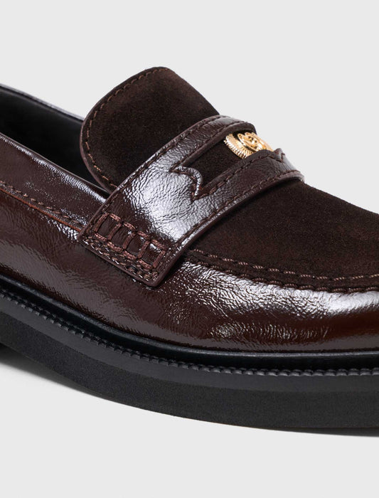 Leather and suede loafers Dark Brown