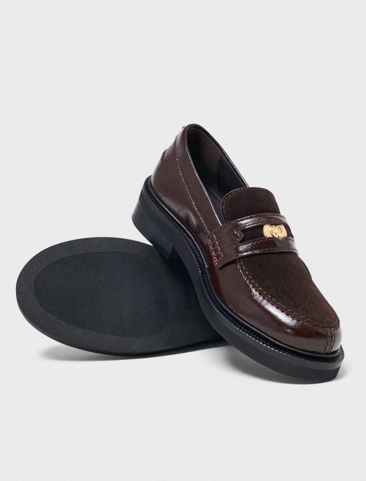 Leather and suede loafers Dark Brown
