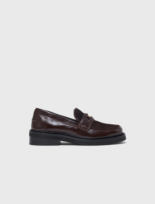 Leather and suede loafers Dark Brown