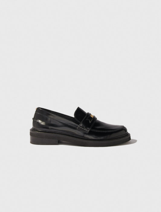 Leather loafers Black