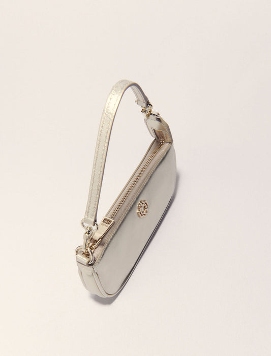 Gold-Metallic Leather Sarah Clutch Bag