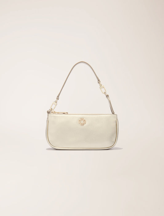 Gold-Metallic Leather Sarah Clutch Bag