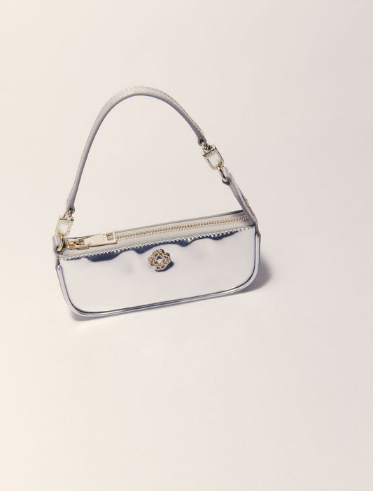 Silver-Mirrored leather sarah pouch