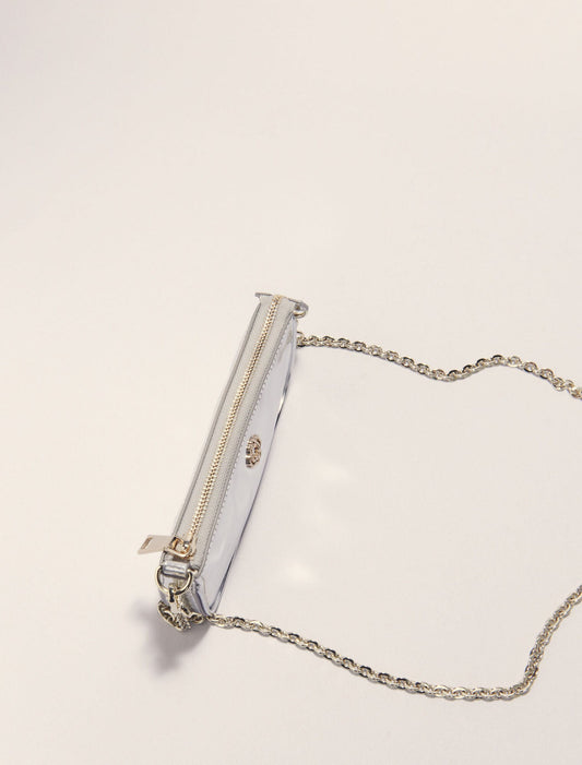 Silver-Mirrored leather sarah pouch