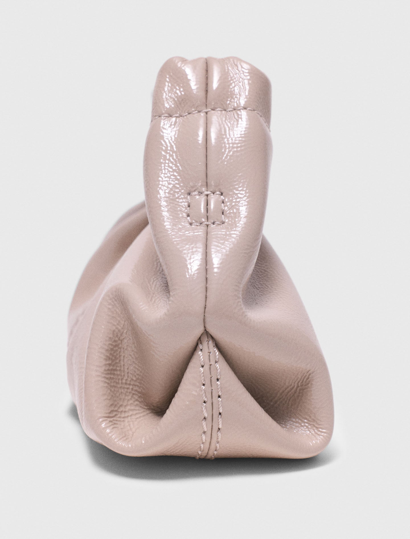 Mini Naplak Leather Clutch Mastic Beige