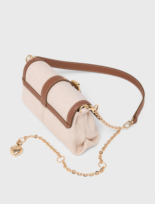 Miss M walk canvas & leather mix Moka/White