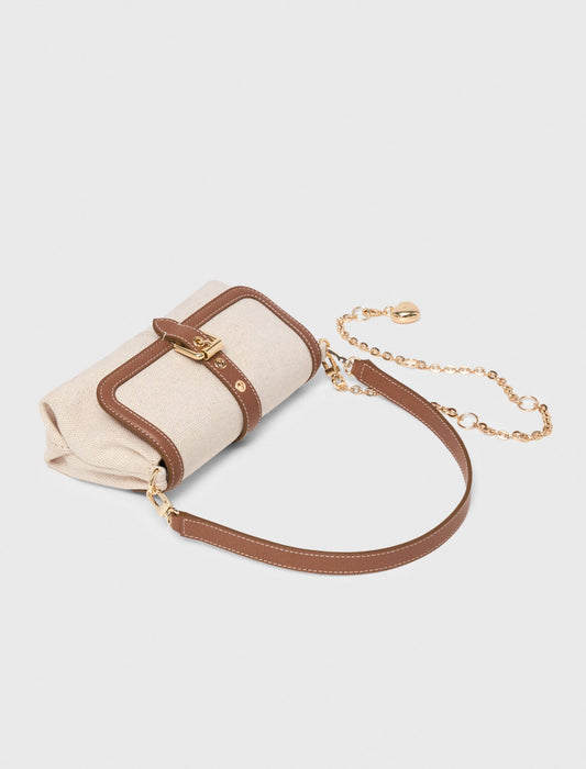 Miss M walk canvas & leather mix Moka/White