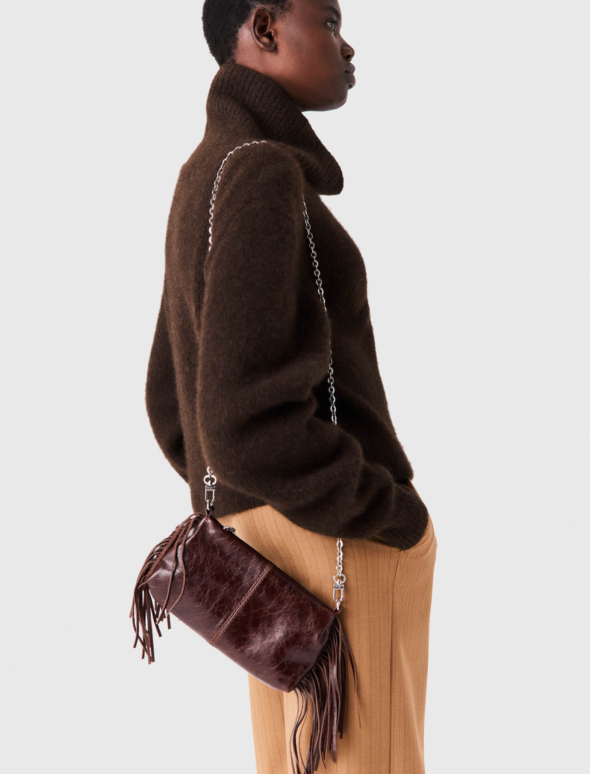 Patent leather Miss M Pouch bag Dark Brown