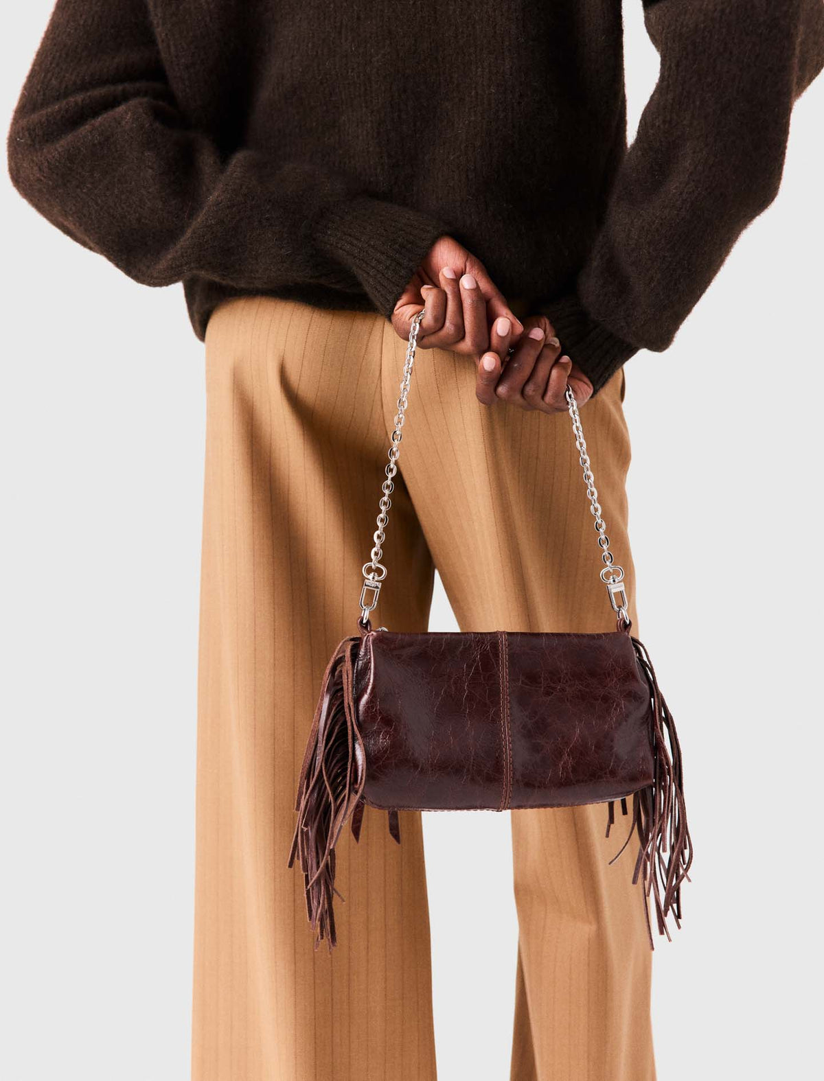 Patent leather Miss M Pouch bag Dark Brown