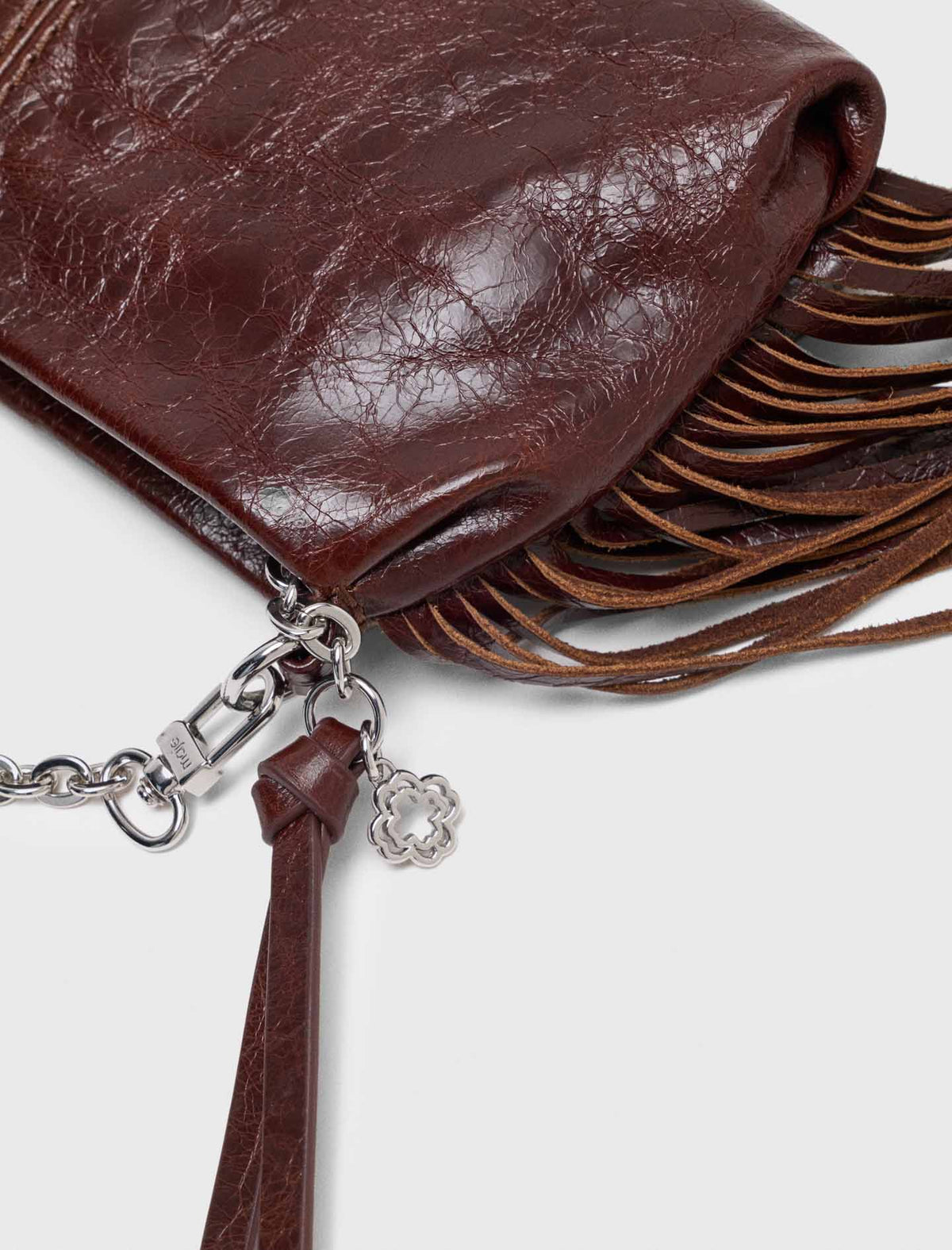 Patent leather Miss M Pouch bag Dark Brown