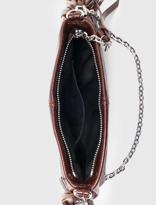 Patent leather Miss M Pouch bag Dark Brown