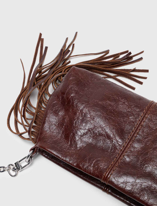 Patent leather Miss M Pouch bag Dark Brown