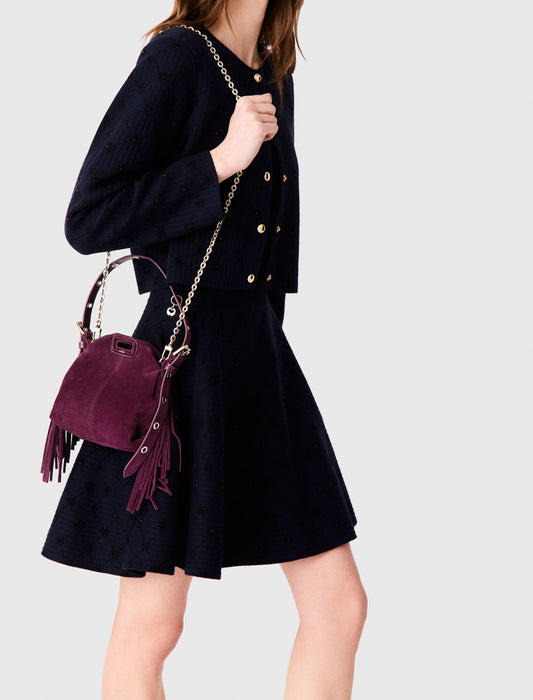Miss M micro suede bag Eggplant